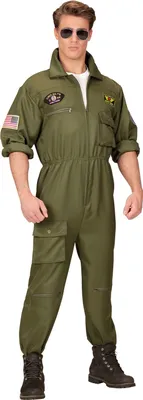 Produktbild von Herren Kostüm Kampfjet Pilot Overall Kampfflieger, Größe:L