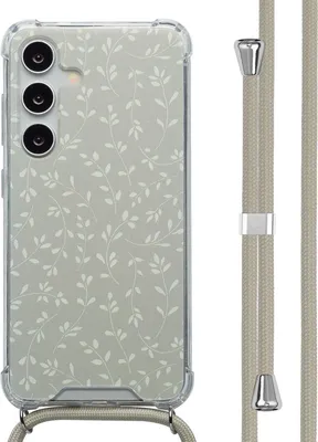 Produktbild von imoshion Design Hülle mit Band Samsung Galaxy S24 - Smoke Green Flowers