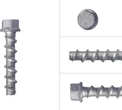 Obrázok produktu pre Pozinkované skrutky do betónu M8 x 60 mm so šesťhrannou hlavou SW13 - balenie 50 kusov