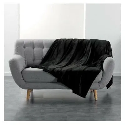 Obrázek produktu pro Pletená deka z fleecu – Flanou – 180 x 220 cm – Černá