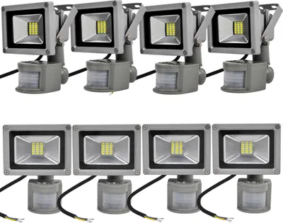 Produktbild von 8pcs 20W LED Strahler Fluter Spot Außenstrahler Flutlich mit Bewegungsmelder,Greenmigo Kaltweiß Wandstrahler Grau Aluminium IP65 Wasserdicht AC 85-265V Tageslichtweiß