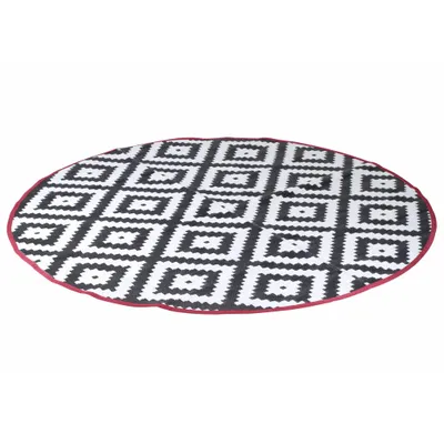 Produktbild von Bo-Camp Outdoor-Teppich Chill mat Falconwood 2 m Rund Schwarz und Weiß