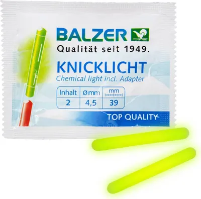 Produktbild von Balzer Knicklichter gelb 4,5 x 39 mm- 2Stück