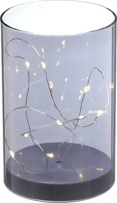 Produktbild von LED Lichterglas Grau Cepewa