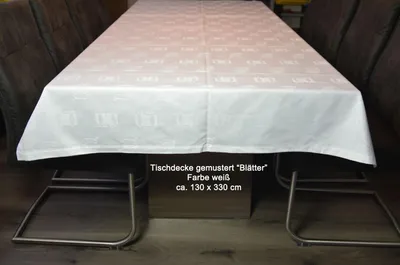 Produktbild von Tischwäsche Tischdecke 130 x 330 cm weiß Blätter