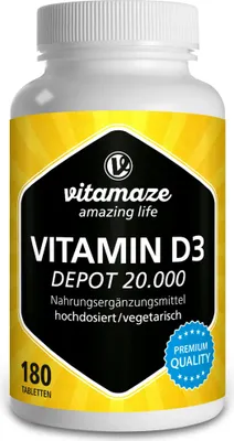 Obrázok produktu pre VISPURA Vitamín D3 Depot 20.000 tabliet, 180 tabliet