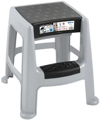 Produktbild von EDA Tritthocker 1 Stufe PP grau/schwarz