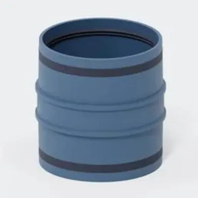 Produktbild von POLOPLAST Doppelmuffe, DN160, POLO-KAL XS, PP-MD, Ø160mm, blau, 1 Stk.