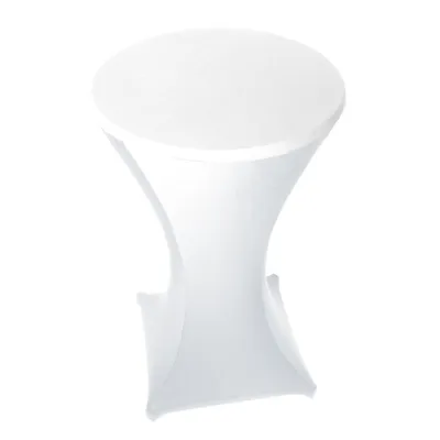 Produktbild von Stretch Stehtisch Husse in Weiß (80 cm)  - Bügelfrei, - Ideal für Hochzeiten und Events
