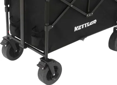 Produktbild von KETTLER Bollerwagen EASY Schwarz | Faltbar & Wendig mit Schwenkrädern | Feststellbremse | Inklusive Sonnenverdeck | Ideal für Alltag & Ausflüge