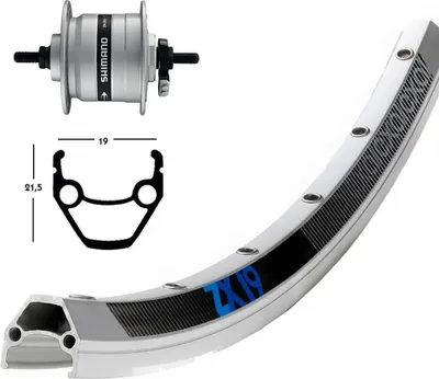 Zdjęcie produktu dla Zmontowany zestaw koła Exal ZX19 559-19 Shimano DH-C3000-3N – przednie 100/9 mm (26)