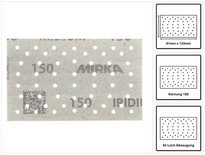 Produktbild von Mirka IRIDIUM Schleifstreifen Grip 81x133mm K150, 100 Stk. ( 246B109915 )