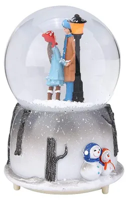 Muziekdoos met sneeuwbol, LED-licht, 16 cm, ABS-Kunststoff