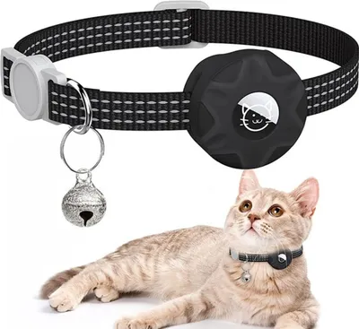 Produktbild von Katzenhalsband für Apple Airtag, Farbe:Schwarz