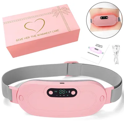 Produktbild von Wärmegürtel Periode,Elektrischer Menstruations-Heizgürtel mit Massagefunktion,Intelligenter Wärmegürtel,3 Heizstufen & 4 Vibrationsmodi, LED-Display, 1800mAh Akku