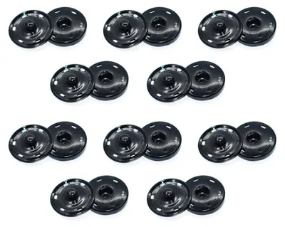 Produktbild von 10 Sets Druckknöpfe zum Nähen - Edelstahl, 25 mm - Schwarz