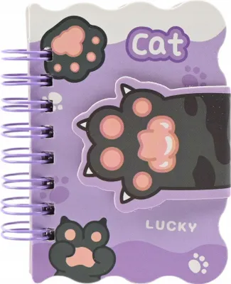 Produktbild von Mini Notizbuch Katzenpfote A7 - Kleines Heft für Kinder Süßes Design Mitgebsel Schule Geschenk