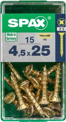 Produktbild von Spax Universalschrauben 4.5 x 25 mm PZ 2 - 15 Stk.
