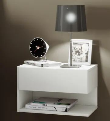 Produktbild von VCM Holz Wandschublade Nachtschrank Wandboard Schublade Konsole Nachttisch Dormal Weiß