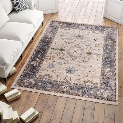 Obrázek produktu pro Koberec orientální koberec klasický orientální vzor - obývací pokoj -h531c světle béžový - barva: šedá, rozměr: 300 x 400 cm