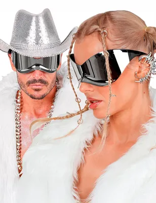 Produktbild von Space Brille Verspiegelt Futuristische Spiegelbrille Erwachsene - Einheitsgröße