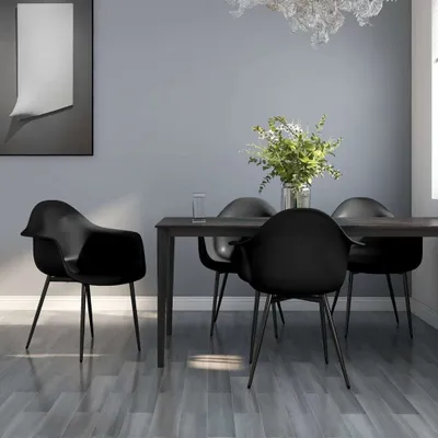 Produktbild von vidaXL Esszimmerstühle 4 Stk. Schwarz PP