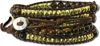 Produktbild von SilberDream Armband Leder -gegerbtes Rindsleder- braun Tigerauge Damen LA2919B