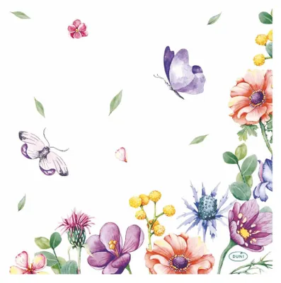 Zdjęcie produktu dla Serwetki Duni motyle 33 x 33 cm - opakowanie 20 sztuk