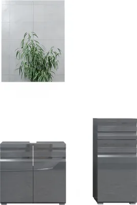 Produktbild von Badmöbel-Set Vicco Fredd Anthrazit Hochglanz 3 Teile, Model 30006