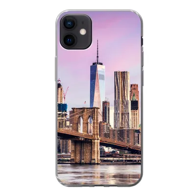 Produktbild von MuchoWow® Handyhülle Schutzhülle Hülle für iPhone 12 mini Brooklyn Bridge und die New Yorker Skyline Silikon Softcase Handy Hülle - Bild