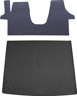 Produktbild von Gummi Fußmatten + Kofferraumwanne Set für VW T5 + T6, Bj. 2003-