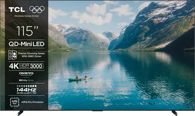 Obrázek produktu pro TCL 115C7K, 2,92 m (115"), 3840 x 2160 px, QD-Mini LED, Smart TV, Wi-Fi, Černá
