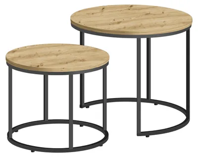 Image de Lot de 2 tables basses industrielles Artisan et noires