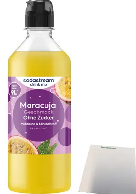 Produktbild von SodaStream Maracuja ohne Zucker Sirup drink mix (440ml Flasche) + usy Block