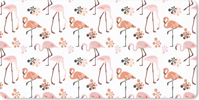 Produktbild von MuchoWow® Schreibtischunterlage Muster - Flamingo - Blumen 80x40 cm - XXL Mauspad - Gaming Mauspad