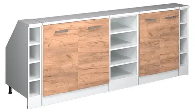 Produktbild von Küchenschrank für Dachschrägen Vicco R-Line Goldkraft Eiche 210 cm 5er Set Schrankkorpuss 60 cm Tiefe, Model 60381