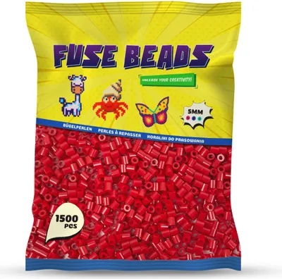 Obrázek produktu pro Benny Beads zažehlovací korálky 1500 kusů, midi velikost 5 mm, kreativní řemeslné potřeby DIY pojistné korálky (bordó)