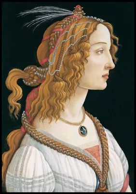 Zdjęcie produktu dla Plakat 70x100cm Portrait of a Lady, Botticelli Vintage do Salonu