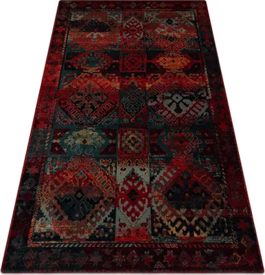 Zdjęcie produktu dla Dywan wełniany OMEGA AVAR Ramka, romby, orientalny - rubin czerwony 235x350 cm