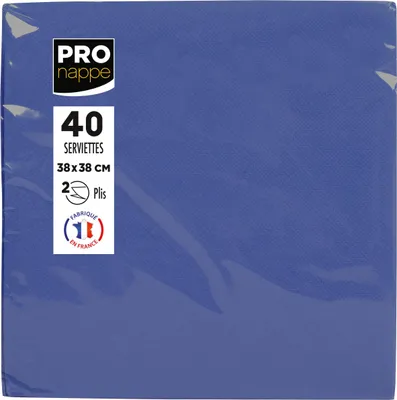 Image de Pronappe 30x 40 serviettes ouate 2 plis 38x38 cm Bleu marine SV623810I