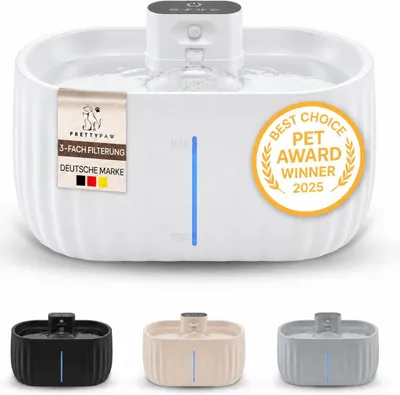 Productafbeelding van Kattenfontein - draadloos - met bewegingssensor - 3 liter - wit - accu en filter