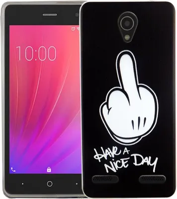 Produktbild von Handy Hülle für ZTE Blade L7 Mittelfinger Smartphone Cover Bumper Schale Etuis
