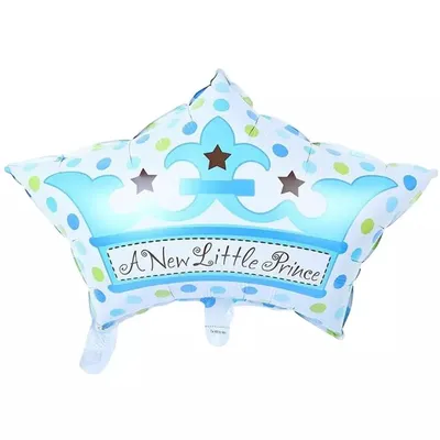 Image de Folienballon Baby Boy, Krone - Un nouveau petit prince, ca. 69 x 51 cm