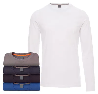 Produktbild von Mivaro Herren 5er Pack Langarmshirts Mischpack - 100% Baumwolle Longsleeves mit Rundhals, leicht anliegend, feinmaschiges Gewebe mit 165g/m² Stoffgewicht, Größen S bis 5XL