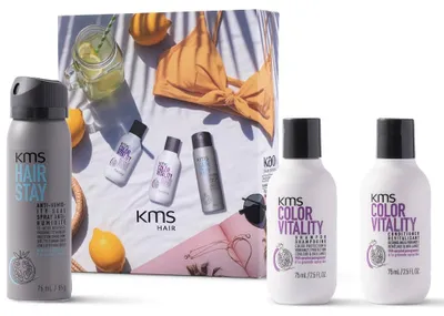 Productafbeelding van KMS Colorvitality Zomerset - Shampoo 75 ml + Conditioner 75 ml + Hairstay Anti-vocht Spray 75 ml