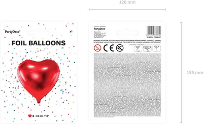 Image de Coeur en feuille rouge 45cm - Le ballon parfait pour vos célébrations et vos moments romantiques ! Rendez chaque occasion spéciale !