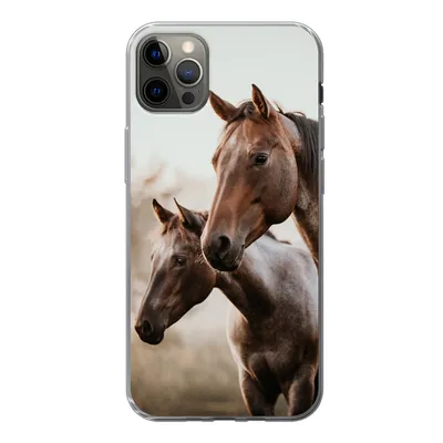 Produktbild von MuchoWow® Handyhülle Schutzhülle Hülle für iPhone 13 Pro Max Pferde - Natur - Braun Silikon Softcase Handy Hülle - Mobiltelefon