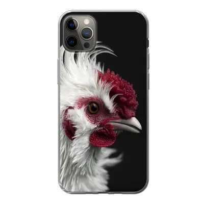 Produktbild von MuchoWow® Handyhülle Schutzhülle Hülle für iPhone 13 Pro Max Huhn - Vogel - Schwarz Silikon Softcase Handy Hülle - Mobiltelefon