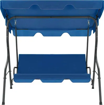 Immagine prodotto di Panchina a Dondolo da Giardino Blu Scuro 170x110x153 cm Tessuto