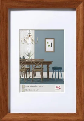 Image de Cadre en bois Walther Fiorito, dimensions 30x45 cm, finition chêne foncé, avec passe-partout de 20x30 cm
